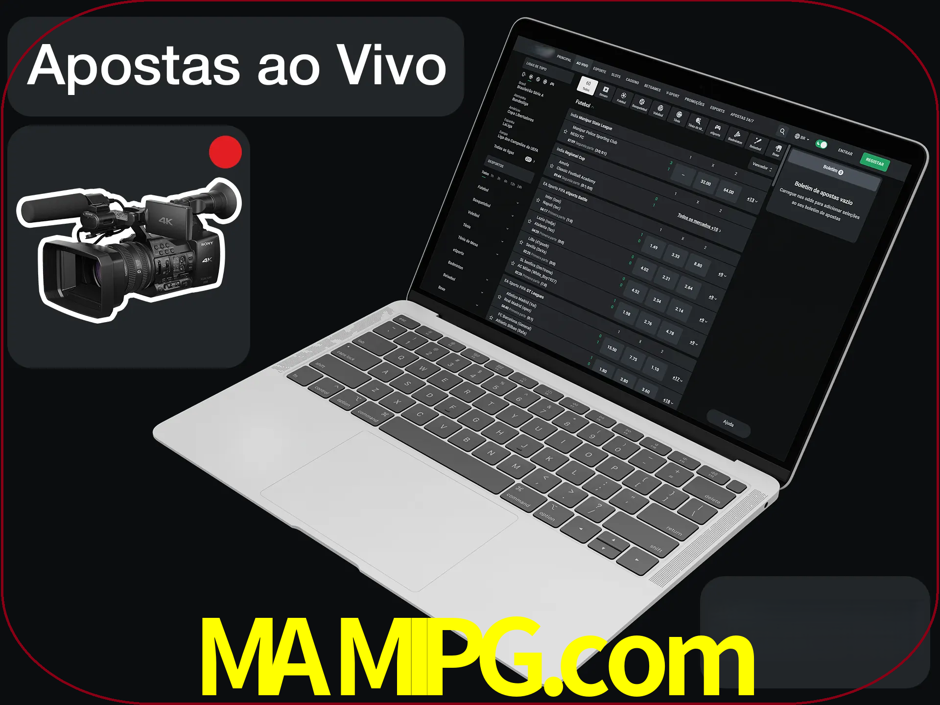Aposte em formato ao vivo em nosso site.