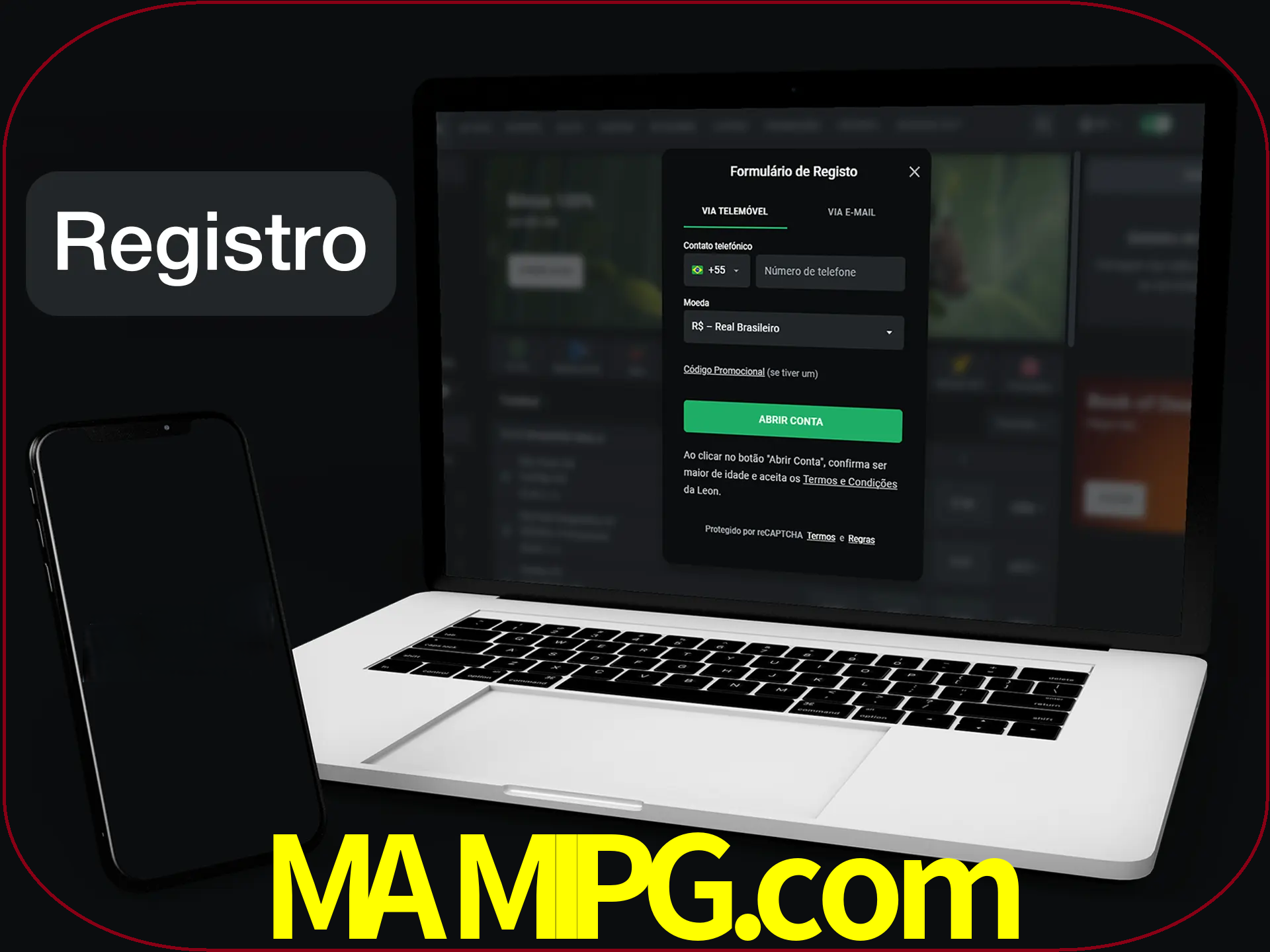 O registro na LeonBet é simples.