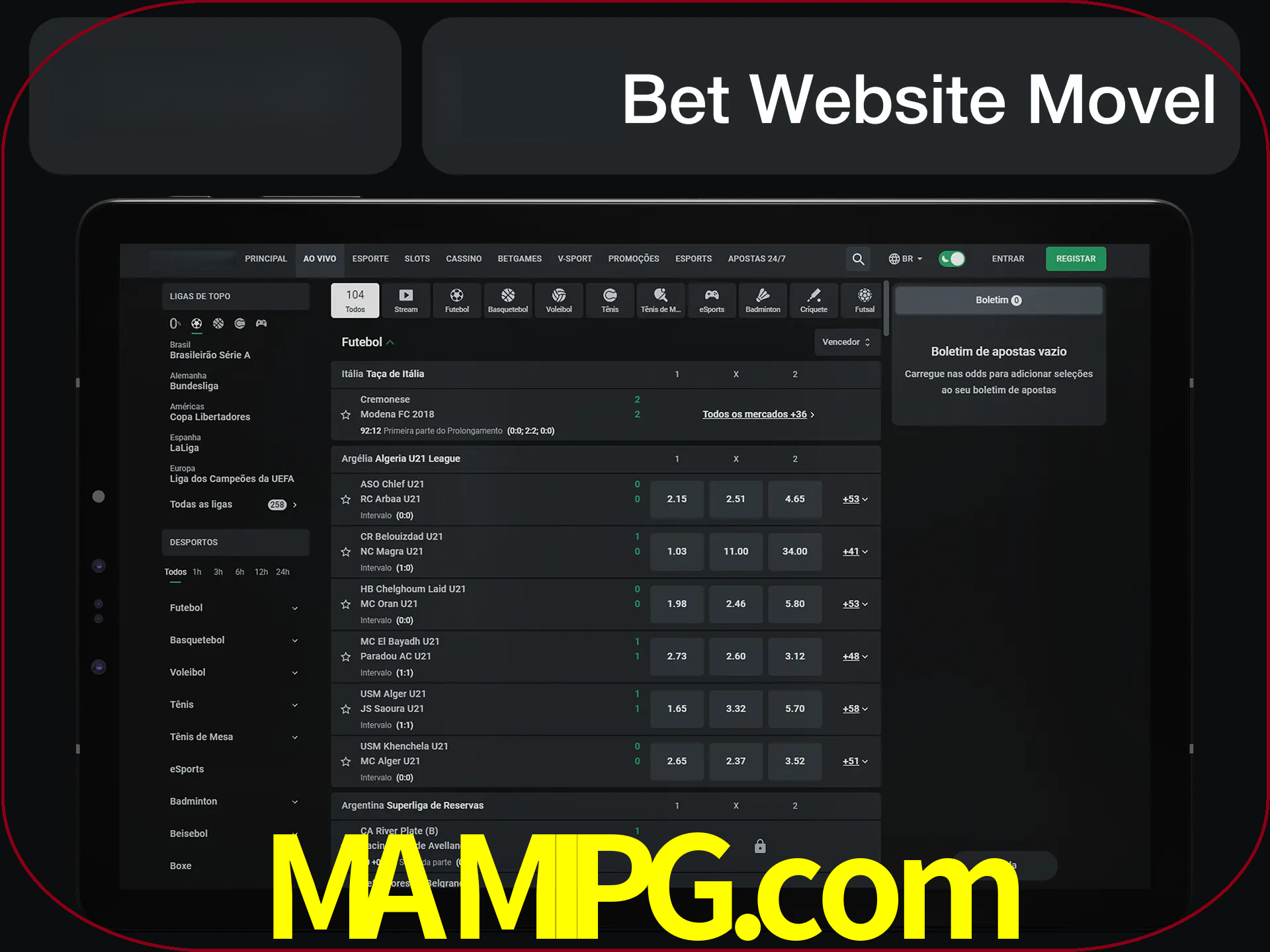 Use nosso website em qualquer dispositivo.